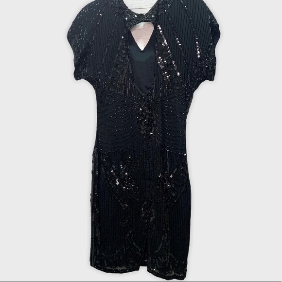 VINTAGE STENAY LITTLE BLACK DRESS SEQUINS - Picture 2 of 2